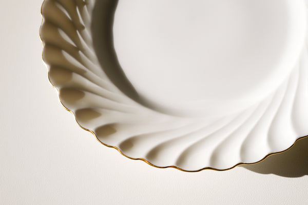 Swirl Gold Rimmed Dessert Plate