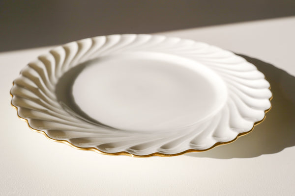 Swirl Gold Rimmed Dessert Plate