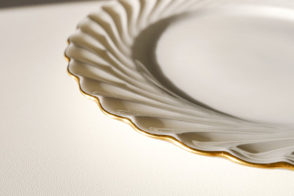 Swirl Gold Rimmed Dessert Plate