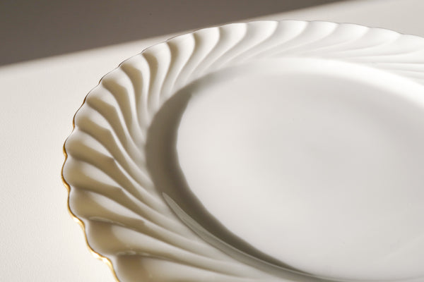 Swirl Gold Rimmed Dessert Plate