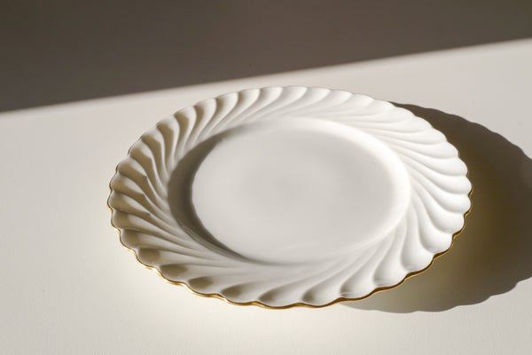 Swirl Gold Rimmed Dessert Plate