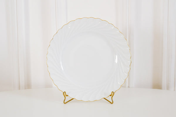 Swirl Gold Rimmed Dessert Plate