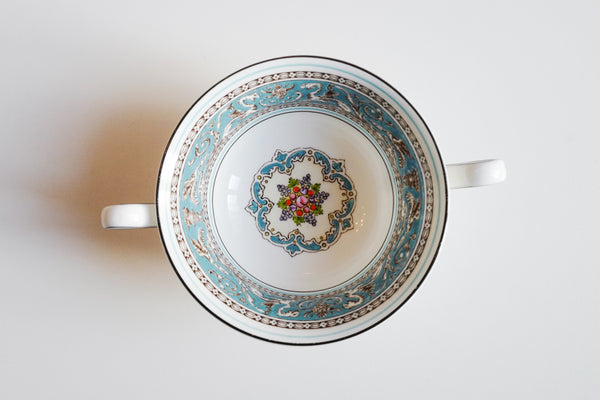 Florentine Turquoise Soup Bowl & Saucer Set
