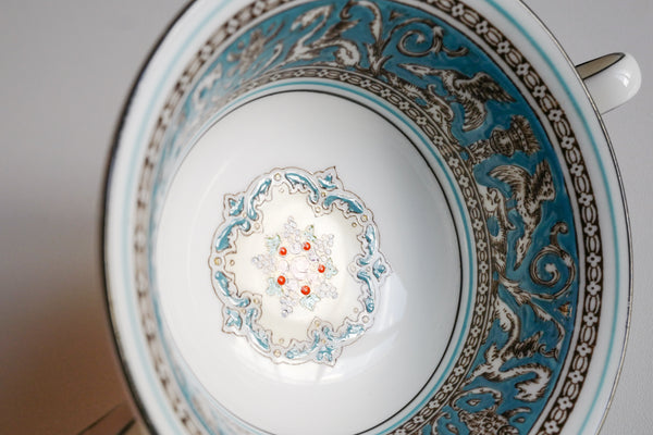 Florentine Turquoise Soup Bowl & Saucer Set