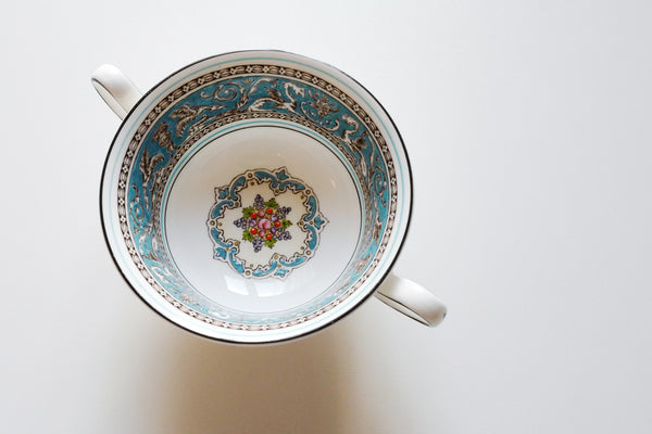 Florentine Turquoise Soup Bowl & Saucer Set