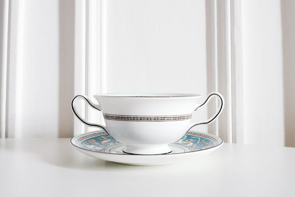 Florentine Turquoise Soup Bowl & Saucer Set