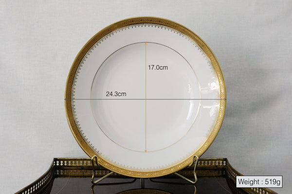 Incrustation Gold Rimmed Soup Plate