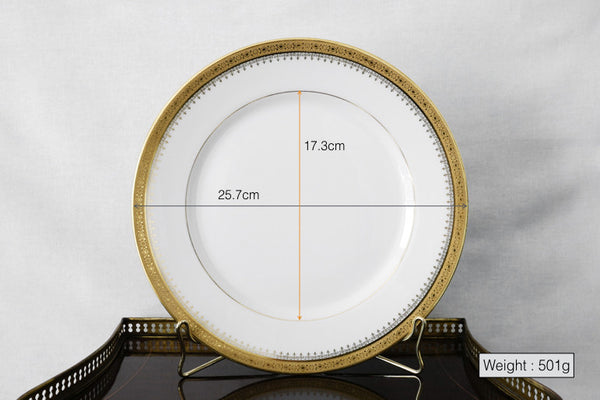 Incrustation Gold Rimmed Dinner Plate