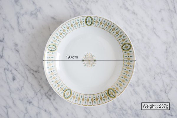 Green & Gold Leaves Soup Plate