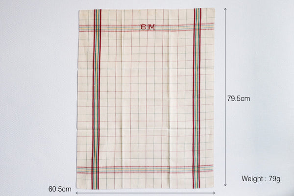 French Linen Tea Towel with initial BM