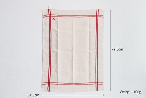 French Linen Tea Towel with initial DJ