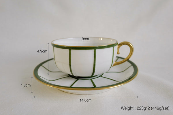 Art Déco Design Cup & Saucer (Set of 2)