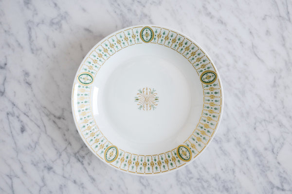 Green & Gold Leaves Soup Plate