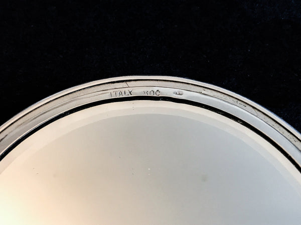 Italian 800 Silver Hand Mirror