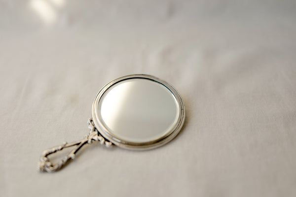 Italian 800 Silver Hand Mirror