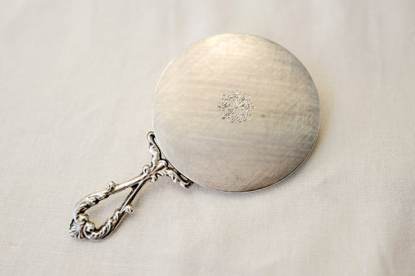 Italian 800 Silver Hand Mirror