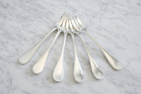 Pearl Silver Plated Cake Fork (Set of 6)