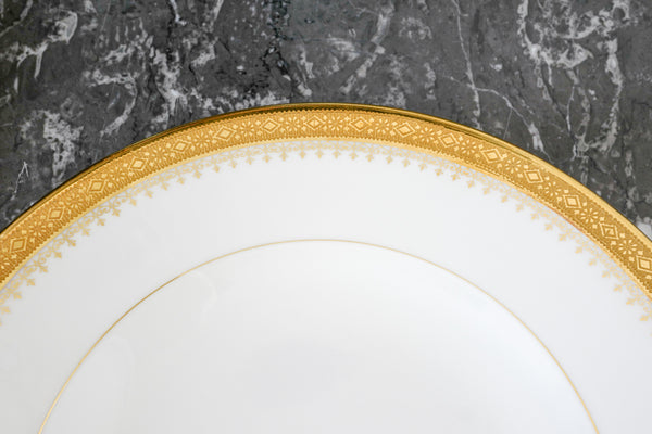 Incrustation Gold Rimmed Soup Plate