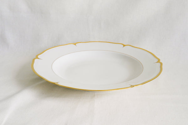Scalloped Gold Rimmed Soup Plate