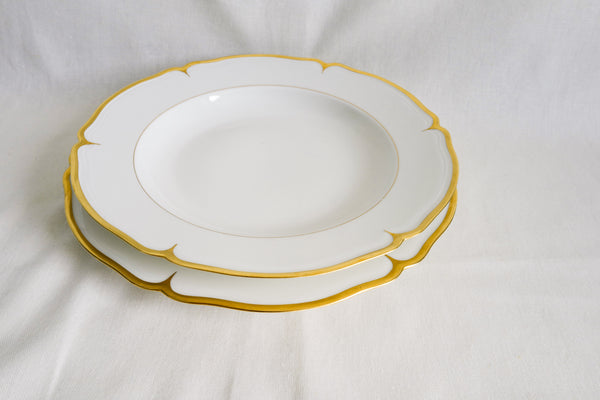Scalloped Gold Rimmed Soup Plate