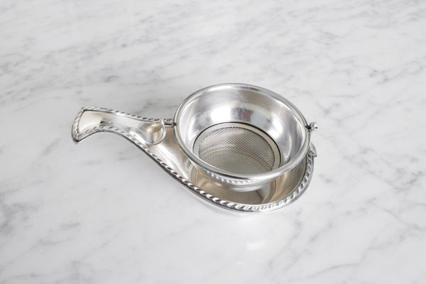 Silver Plated Boat Swing Tea Strainer