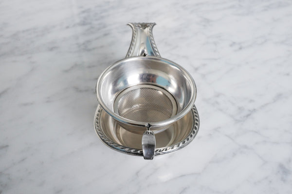 Silver Plated Boat Swing Tea Strainer