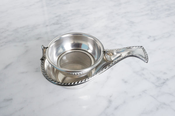 Silver Plated Boat Swing Tea Strainer