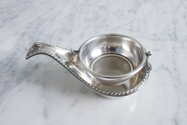 Silver Plated Boat Swing Tea Strainer