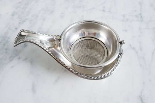Silver Plated Boat Swing Tea Strainer