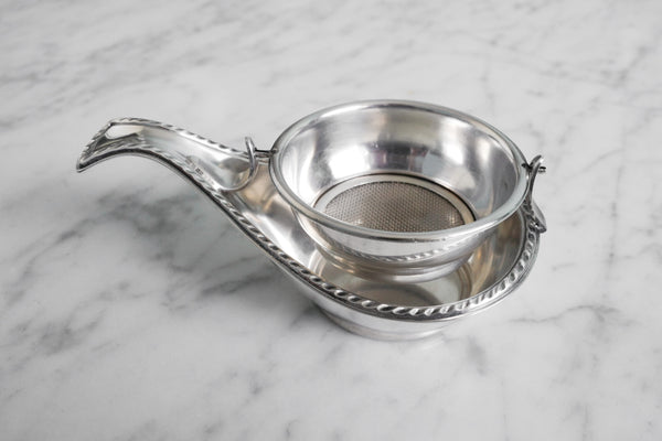 Silver Plated Boat Swing Tea Strainer