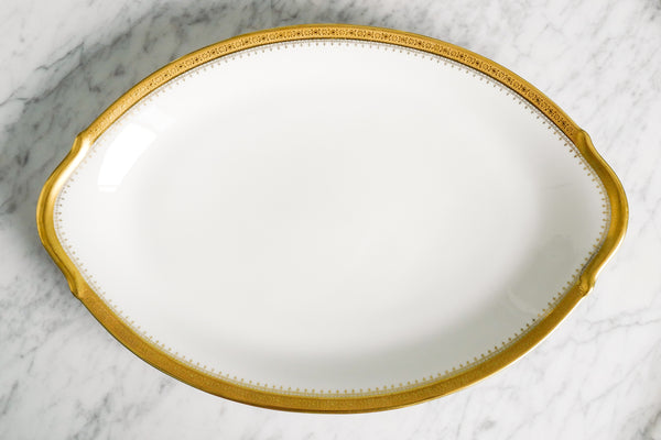 Incrustation Gold Rimmed Oval Serving Platter