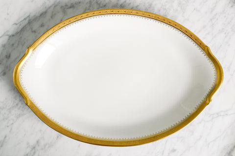 Incrustation Gold Rimmed Oval Serving Platter