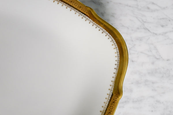 Incrustation Gold Rimmed Oval Serving Platter