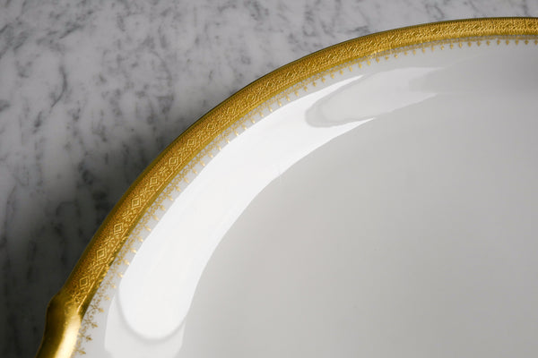 Incrustation Gold Rimmed Oval Serving Platter