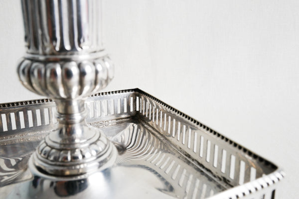 Silver Plated Square Candle Holder