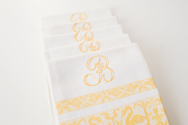 French Cotton Tea Towel with Initial B