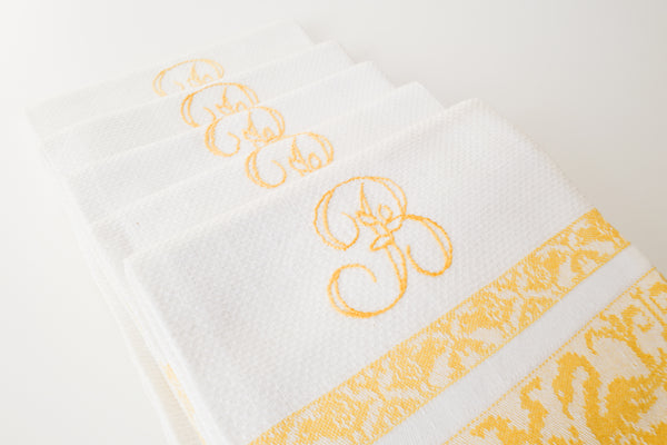 French Cotton Tea Towel with Initial B