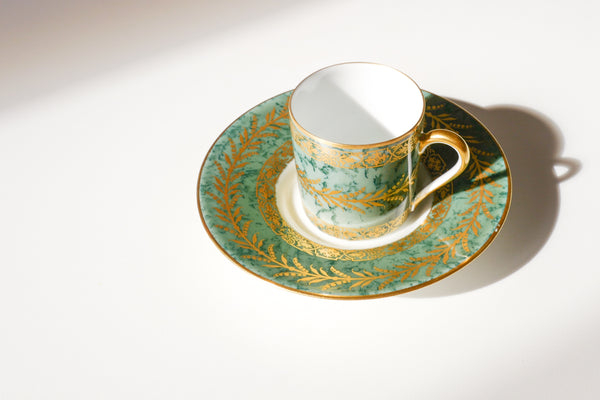 Green Marble Coffee Cup & Saucer