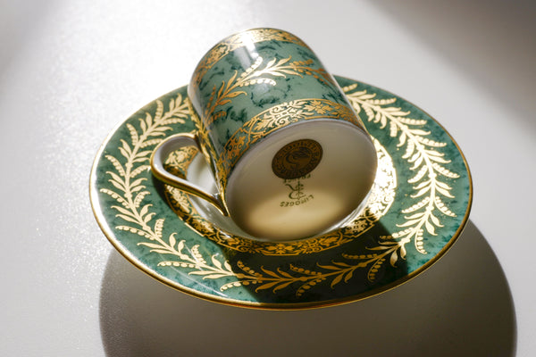 Green Marble Coffee Cup & Saucer
