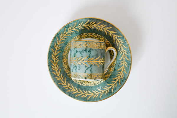 Green Marble Coffee Cup & Saucer