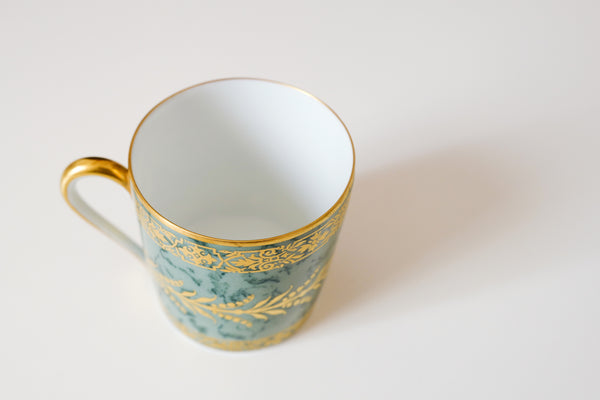 Green Marble Coffee Cup & Saucer