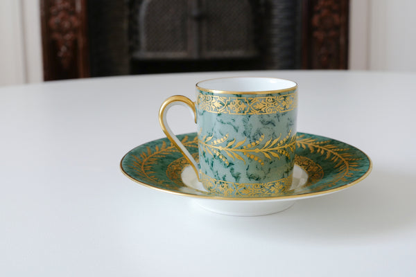 Green Marble Coffee Cup & Saucer