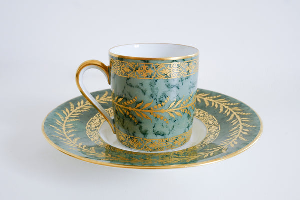 Green Marble Coffee Cup & Saucer