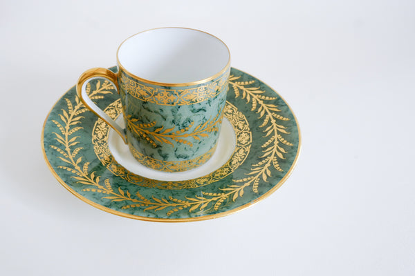 Green Marble Coffee Cup & Saucer