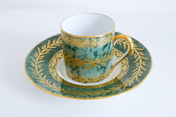 Green Marble Coffee Cup & Saucer