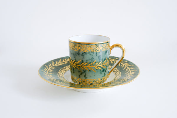 Green Marble Coffee Cup & Saucer
