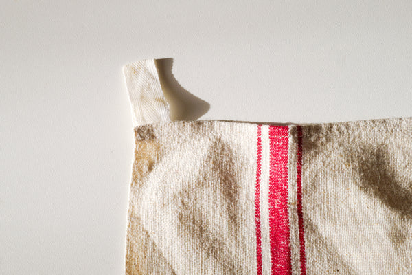 Vintage Linen Tea Towel with Initial MH
