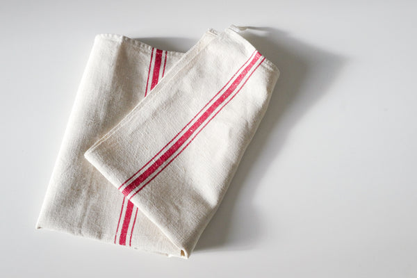 Vintage Linen Tea Towel with Initial MH
