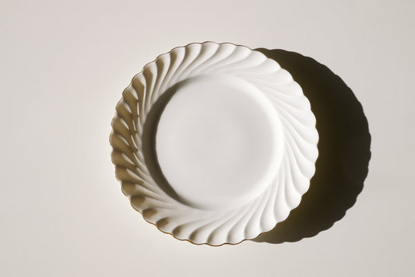 Swirl Gold Rimmed Dessert Plate