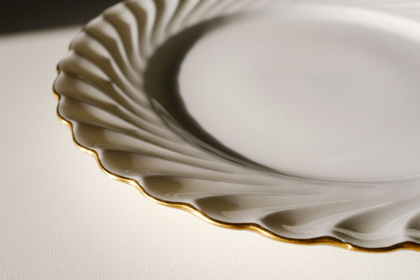 Swirl Gold Rimmed Dessert Plate